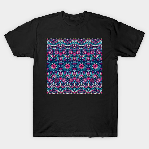 Ethnic Textile Print Seamless Pattern T-Shirt by TheMegaStore